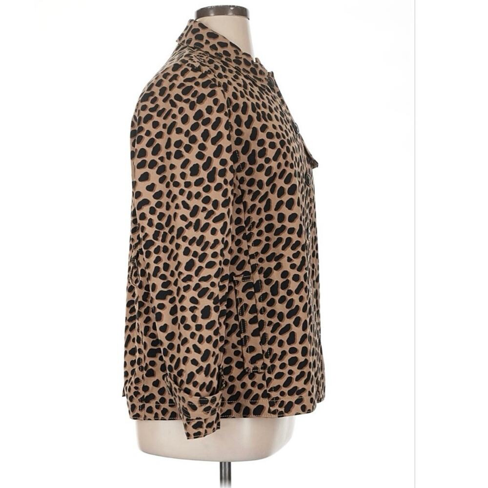 Ann Taylor Leopard Print Belted Jacket NWT Size 14 Tan Black Animal Print - Picture 13 of 14